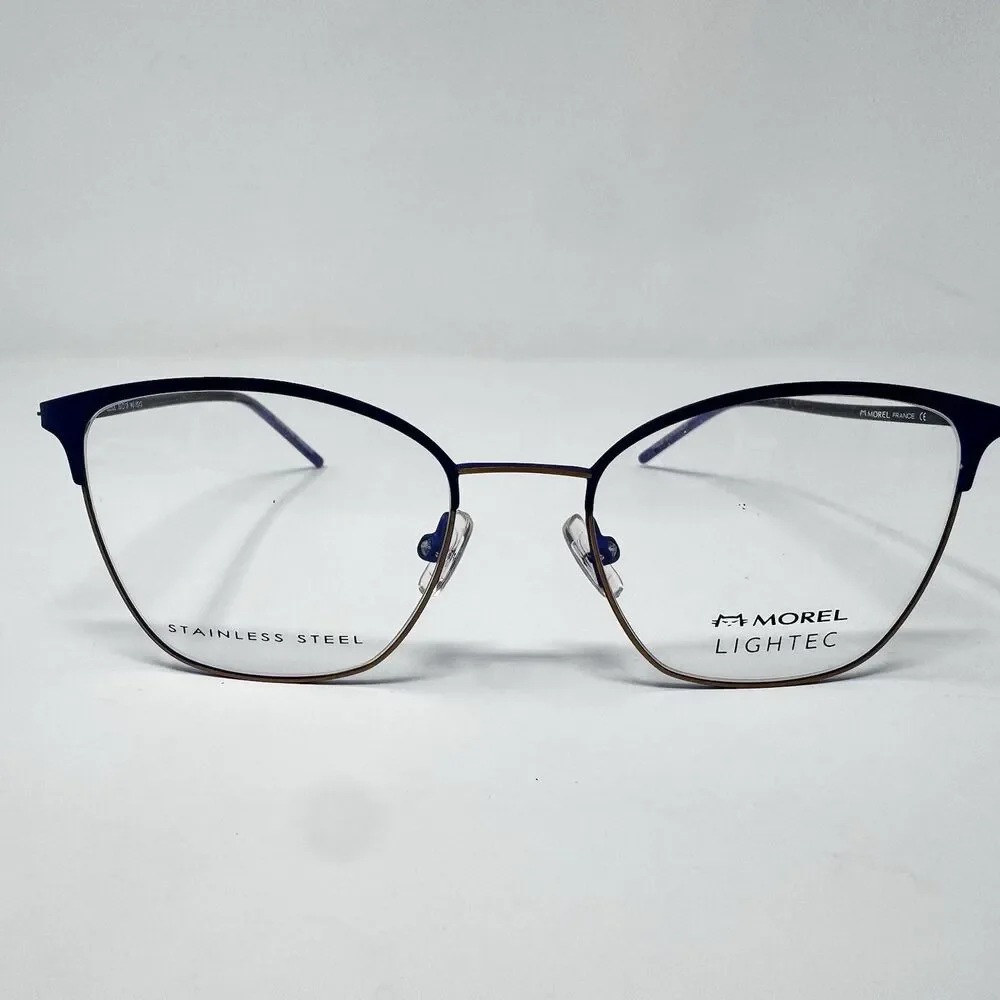 Morel Lightec 30252L 53-18-140 Eyeglass Frames Blue Bronze France